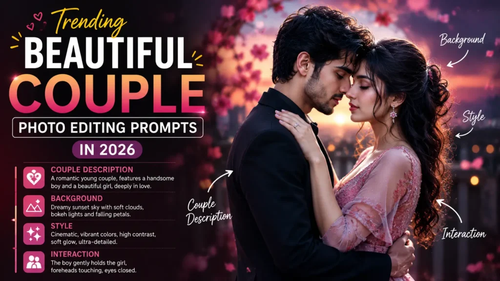 Beautiful couple photo editing prompts
