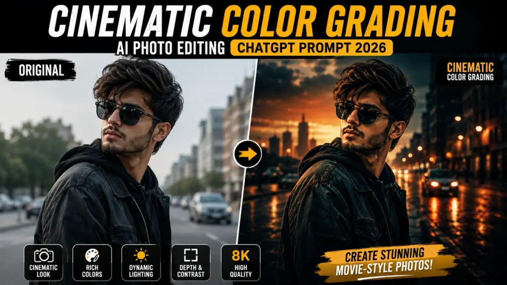 Cinematic Color Grading AI Photo Editing Prompt