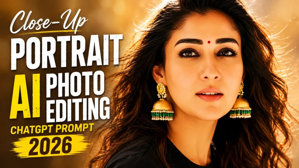 Close-Up Portrait AI Photo Editing Prompt