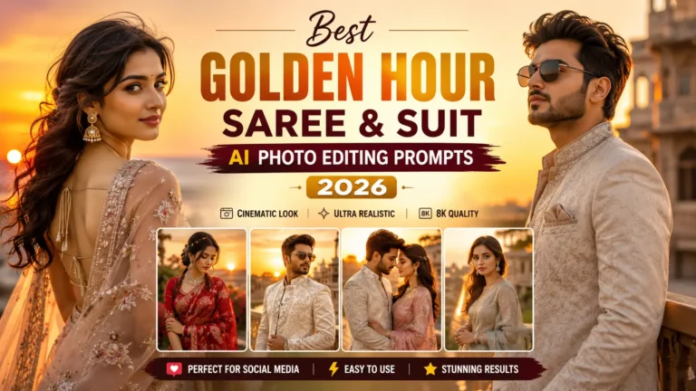 Best Golden Hour Saree & Suit AI Photo Editing Prompts 2026