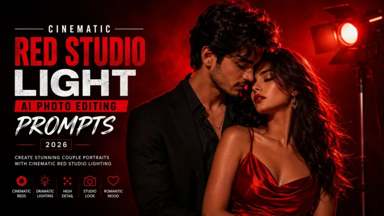 Cinematic Red Studio Light AI Photo Editing Prompts