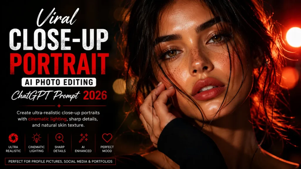 Viral Close-Up Portrait AI Photo Editing ChatGPT Prompt 2026