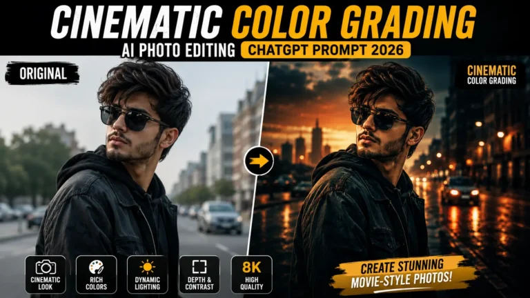 Cinematic Color Grading AI Photo Editing ChatGPT Prompt 2026