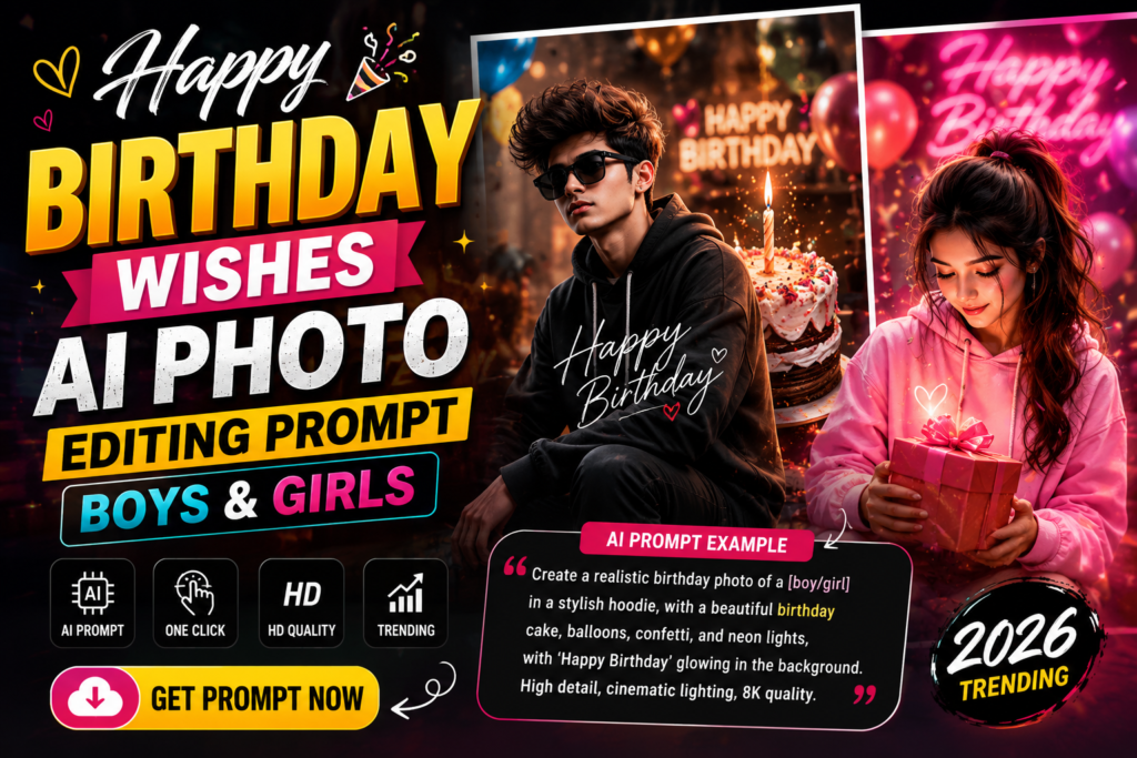 Happy Birthday Wishes AI Photo Editing Prompt | Boys & Girls