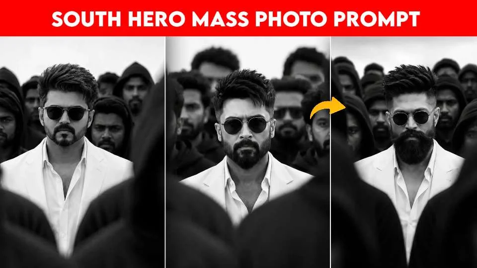 South Hero Mass Photo Prompt 2026 | Viral Cinematic AI Photo Editing Prompt